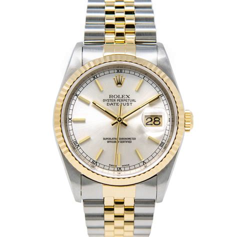 rolex datejust silber gold